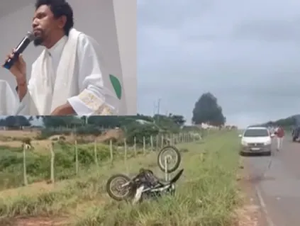 Padre da Diocese de Salgueiro se envolve em acidente com motociclistas na PE-585, em Ipubi