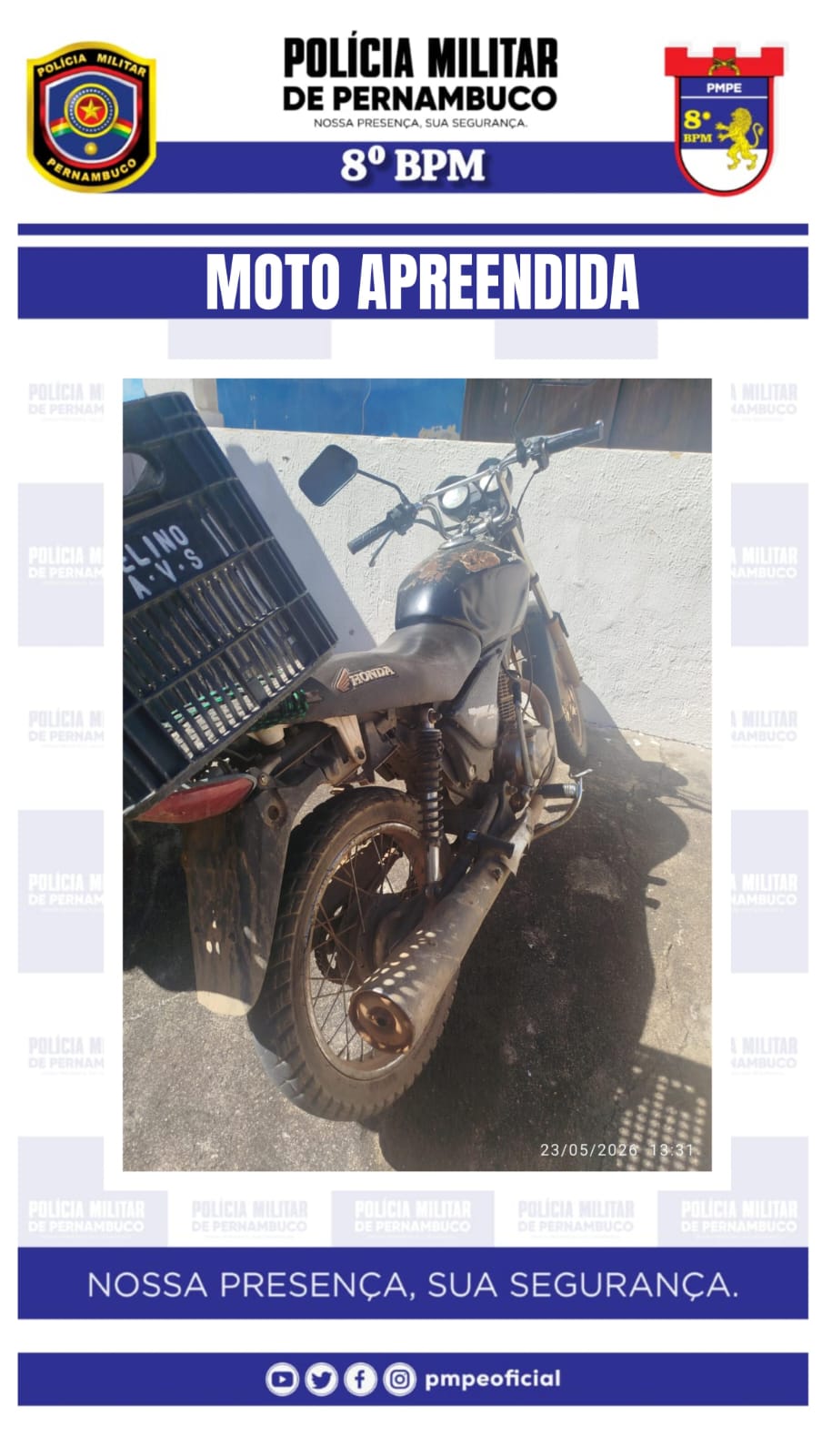 Menor é flagrado pilotando moto adulterada em Parnamirim-PE