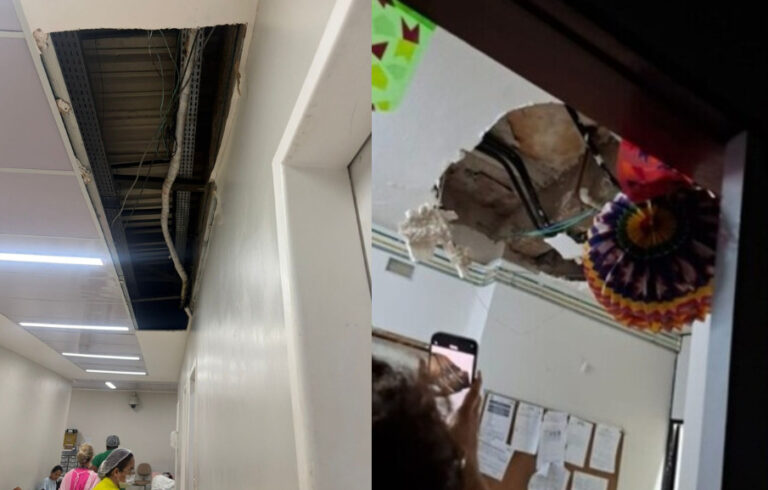 Enquanto hospitais recebem maquiagem visual, tetos continuam desabando na rede estadual