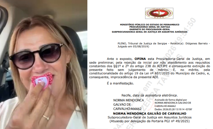 Mais uma derrota da prefeita de Cedro: MP pede rejeição de ação contra a Câmara