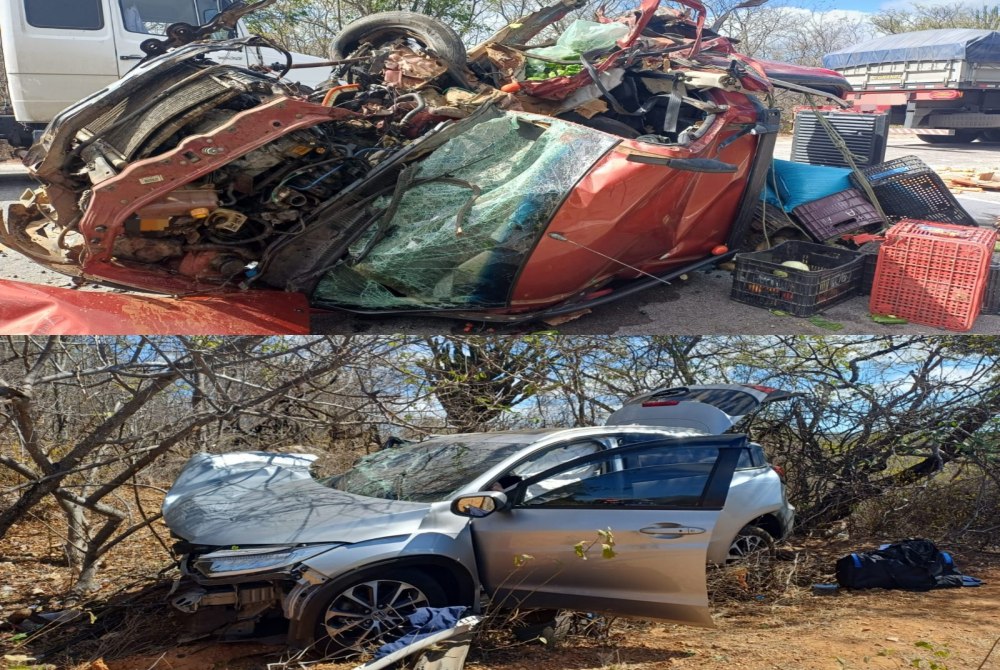 Colisão frontal na BR-116 entre Cabrobó e Salgueiro deixa dois mortos e quatro feridos